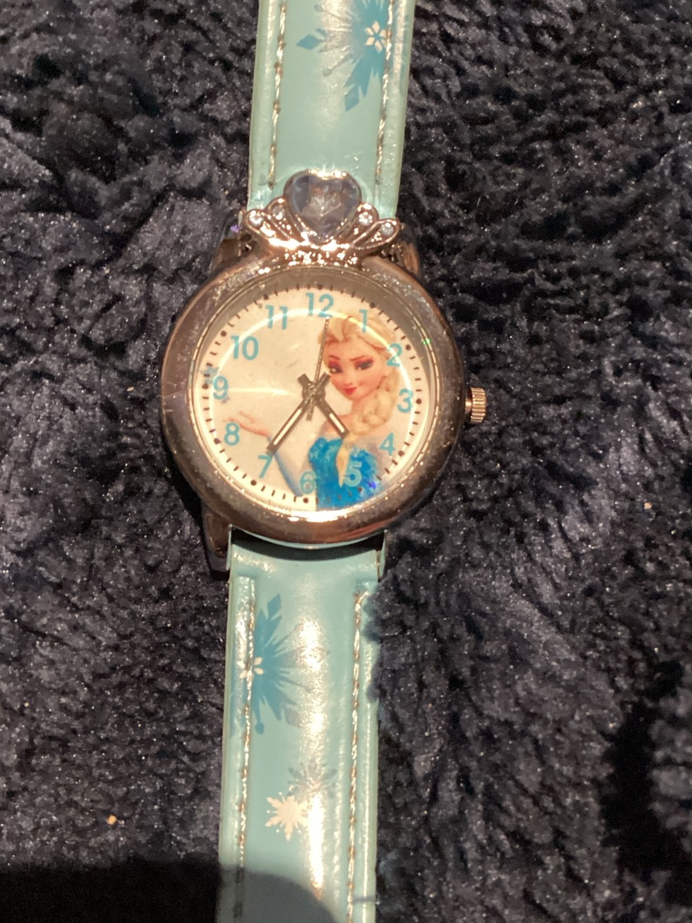 Light Blue Kids Princess Character Watch with Heart Accent